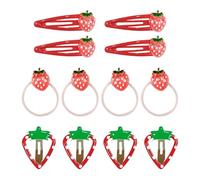 8 Pieces Of Strawberry Hairpins And 4 Pieces Of Strawberry Hair Loops, Cute Cartoon Hair Accessories, Creative Hair Accessories, And Girls' Hair Accessories.