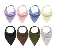 8 Pieces Of Triangle Headscarf, Comfortable And Versatile Headdress, Fashionable And Simple Headdress, Clothing Accessories, Elastic Headscarf.