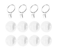 8 Pieces Of White Wall Hooks And 4 Pieces Of Hook Clips, Shower Curtain Curtain Fixing Clips, Simple Curtain Hooks, Curtain Installation Accessories.