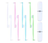 8 Pieces Orthodontic Toothbrush Set - Double-Sided V-Shaped Toothbrush with Soft Bristles for Effective Interdental Cleaning and Braces Care, with 2 Portable Cases