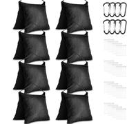 8 Pieces Photographic Empty Sandbag Sets for Light Stand, Weight Bags for Photo Tripods, Heavy Saddle Bags with Carabiner Hook & PE Bags - For Tripod, Tent, Gazebo, Umbrella Stand - Black