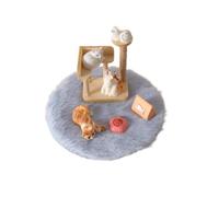 8 Pieces Playful Tiny Feline Figurines | Wooden, Cat Scene Decor, Cute, Dollhouse Accessories, for Photography, Hobbyists, Collectors