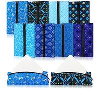 8 Pieces Pocket Tissue Holder Reusable Tissues Purse Fabric Travel Tissue Pocket Small Zipper Enclosed Tissue Packs Purse Pouch for Coins Office Home Shop Car 5.2 x 3.2 Inch (Geometric Style)