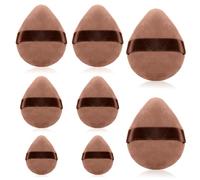 8 Pieces Powder Puff Set Face Soft Triangle Makeup Puff Soft Plush Setting Powder Puff Beauty Blender Sponge Beauty Makeup Tools for Dry&wet Makeup Concealer Loose Body Powder Foundation-Brown,4 Sizes