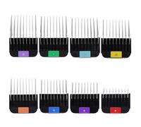 8 Pieces Professional Animal Stainless Steel Attachment Guide Guard Combs for A5 Style Detachable Blade Pet Groomers, Compatible with Wahl KM Series Andis AG BG Oster Classic 76 A5 A6 Animal Clippers