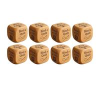 8 Pieces Quilter's Dice, Wooden Decision Dice with 6 Engraved Quilting Tasks, Fun Practical Tool for Winding Embroidery Sewing Quilting Knitting Weaving