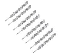 8 Pieces Rhinestone Bobby Pins Bling Crystal Metal Hair Clips Grips Slide Single Row Slim Diamante Rhinestone Bobby Pin for Brides Girls (8, Silver)