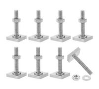 8 Pieces Roof Rack Bolts, Stainless Steel Roof Bolts M6 T Track Adapter Bolt with Nut Washer 20x20mm Square Sliding Blocks for Roof Rack Rail Carrier