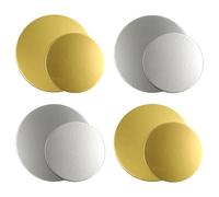 8 Pieces Round Cake Board, Reusable Baking Cake Base, Mousse Cake Tray, Cardboard Cake Plate for Birthdays, Weddings, Family Parties (Gold, Silver)