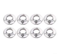 8 Pieces Round Wardrobe Hanging Rail Rod Locking End Bases for 25mm Rods Metal Flange Brackets for Closet Installation
