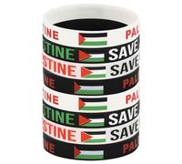 8 Pieces Save Gaza Free Palestine Bracelet for Women Men Sports Silicone Free Palestine Wristbands Save Gaza Palestine Flag Bracelets Water-proof Rubber Support Palestine Elastic Jewelry