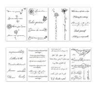 8 Pieces Set Of English Letter Herbal Tattoo Stickers Waterproof And Long-Lasting High-Grade Juice Simulation Semi-Permanent Juice Tattoo Stickers