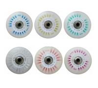 8 Pieces skate wheel flashing wheel 60mm 62mm 64mm 68mm 70mm 72mm 76mm 80mm lighting wheel(68 mm green)