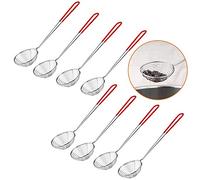 8 Pieces Stainless Steel Spider Strainer Spoon Small Wire Skimmer Colander with Handle for Hot Pot, Tortellini and Meatball