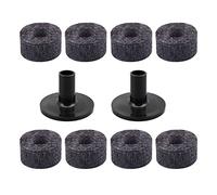 8 Pieces Stand Felt Washer And 2 Pieces Drum Stand Sleeves Replacement Black/Gray