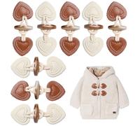 8 Pieces Toggle Buttons Duffle Coat Toggles Made from Genuine Leather in Beige and Brown Shades Perfect for Fastening Jackets Sweaters Belts Coats Bag Straps and Handmade DIY Garments