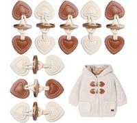 8 Pieces Toggle Buttons Duffle Coat Toggles Made from Genuine Leather in Beige and Brown Shades Perfect for Fastening Jackets Sweaters Belts Coats Bag Straps and Handmade DIY Garments