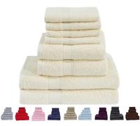 8 Pieces Towel Bale Set - 100% Egyptian Woven Cotton Towels - Super Soft, Durable and Ultra Absorbent Quality - Ideal For Home, Gym & Spa Use - 600 GSM Multi Colors Bath Towels (Bale Set Of 8, Cream)