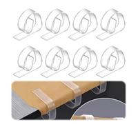 8 Pieces Transparent Plastic Table Cloth, Cling Up to 4 cm, Non-Slip and Windproof for Outdoor Patio, Garden, Dining Room