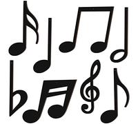 8 Pieces Treble Clef Wooden Wall Decor Black Music Notes Art Hanging Wood Music Note Decorations Decorative Musical Notes for Studio Party