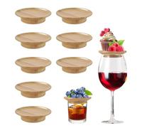 8 Pieces Wine Glass Charcuterie Topper, Top Cap & Coasters, Topper Charcuterie Set for Appetizers Desserts Home, Restaurants and Parties
