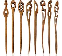 8 Pieces Wooden Hair Sticks Japanese Hair Chopstick for Women Bun Maker, Chinese Chopstick Hairpin for Women Handmade Chignon Maker Accessories