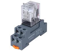 8-Pin High Power Electromagnetic Relay with Socket Base ，DPDT, with LED And Mechanical Indicator, 10A, 6VDC 12VDC 24VDC 12VAC 24VAC 110VAC 220VAC 380VAC