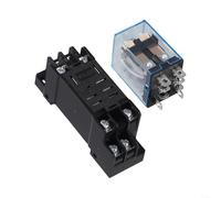 8 Pin Purpose Relay and Socket Base, 220-240VAC AC, 10A DPDT LY2NJ Electromagnetic Power Relay for LY2N-J JQX-13F