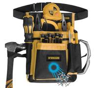 8-Pocket Single Side Tool Belt working tool Pouch/Work Apron for Carpenters and Builders, Durable Cordura D600 Construction, Adjustable Belt for Custom Fit