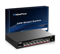 8 Port 10Gb Ethernet Switch Unmanaged, 8X10Gbe Base-T Ports GiGaPlus 10G Network Switch for 10Gbps NAS, WiFi7 Router, 10Gbps Adapter/NIC. Desktop/19-inch Rack Mount, Plug and Play