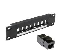 8-Port Network Patch Panel Empty UTP/Unshielded FTP/Shielded Rack Mounted 10 Inch Cat 3/Cat 5e/Cat 6/Cat 6A Inline Keystone Distribution Frame (Cat 6A)