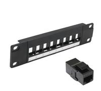8-Port Network Patch Panel Empty UTP/Unshielded FTP/Shielded Rack Mounted 10 Inch Cat 3/Cat 5e/Cat 6/Cat 6A Inline Keystone Distribution Frame (Cat 6)