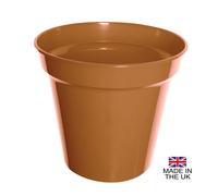 (8" Pot (Pack of 1)) Terracotta Colour Plastic Plant Flower Pots or Saucers - Various sizes 3" to 15"