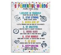 8 Powerful Words Daily Positive Affirmations Motivational Canvas Poster for Home Office Focus(Unframed,16x24inch(40x60cm))