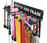 8 Prongs Hook Heavy-Construction Wall-Mounted Organizer Multi-Purpose Steel Workout Gear Storage for Jump Ropes Lifting Belt Fitness Bands Barbells Carabiners Included Black Shut Up and Train