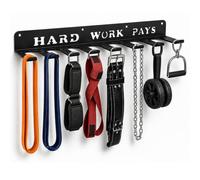 8 Prongs Hook Heavy-Construction Wall-Mounted Organizer Multi-Purpose Workout Gear Storage for Resistance Bands Jump Ropes Lifting Belt Fitness Bands Barbells Carabiners Included with Uplifting Words