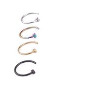 8 Punk 4 Pcs Fashion Stainless Steel Lip Nose Septum Ring Body Piercing Jewelry Convenient and nice