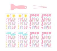 8 Rainbow Stickers, 1 Set of Tweezers Scraper, Star Love Sticker Decoration, DIY Rainbow Wall Sticker, Girls Bedroom Decoration