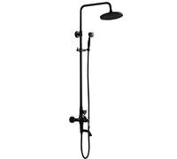 8" Rainfall Mixer,Bathroom Set,Wall Mounted Tap Faucet,3-Functions Mixer Valve Set,Black
