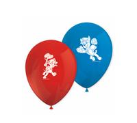 8 Red and Blue Paw Patrol Latex Balloons Ready for Action