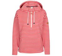 Trespass Womens Casual Hoodie Softly - Yarn-Dyed Stripe, Soft Hand Feel, Brushed, Grown on Hood, Cord Ties, Kangaroo Pocket, 1/2 Zip, Side Vents, Long Sleeves, Contrast Trims Red