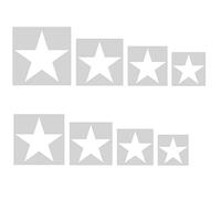 8 Reusable Plastic Star Stencils - Large 5-Point Star & Other Wall Stencil Designs for DIY Craft Decor