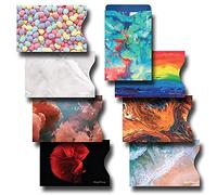 8 RFID Blocking Sleeves, Credit Card Protector, Anti-Theft Credit Card Holder, Easy to Recognize, Vivid Color Prints