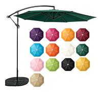 8 Ribs Cantilever Umbrella Replacement Canopy UVS 50+ Protection Waterproof Breathable and Not Stuffy Cantilever Offset Patio Umbrellas fits 2.7/3m side hanging umbrella frame(Dark green,106.29in)