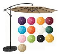 8 Ribs Cantilever Umbrella Replacement Canopy UVS 50+ Protection Waterproof Breathable and Not Stuffy Cantilever Offset Patio Umbrellas fits 2.7/3m side hanging umbrella frame(Khaki,106.29in)