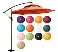 8 Ribs Cantilever Umbrella Replacement Canopy UVS 50+ Protection Waterproof Breathable and Not Stuffy Cantilever Offset Patio Umbrellas fits 2.7/3m side hanging umbrella frame(Orange-yellow,106.29in)