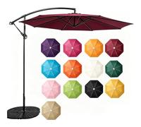 8 Ribs Cantilever Umbrella Replacement Canopy UVS 50+ Protection Waterproof Breathable and Not Stuffy Cantilever Offset Patio Umbrellas fits 2.7/3m side hanging umbrella frame(Magenta,106.29in)