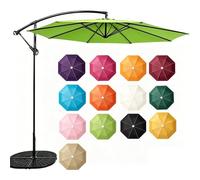8 Ribs Cantilever Umbrella Replacement Canopy UVS 50+ Protection Waterproof Breathable and Not Stuffy Cantilever Offset Patio Umbrellas fits 2.7/3m side hanging umbrella frame(Apple Green,106.29in)