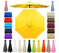 8 Ribs Outdoor Patio Umbrella Canopy Replacement Waterproof UVProof Fabric 2.0m/2.7m/3.0m for Garden Beach Market Yellow (2.5m/8.2ft)