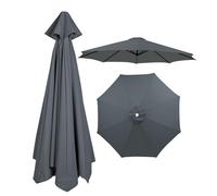 8 Ribs Umbrella Replacement Canopy, Outdoor Patio Replacement Parasol Cover UV Protective Waterproof Replacement Parasol Fabric for Garden Deck Backyard Pool(Grey,3.0m)